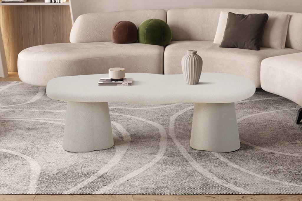 Table Basse 'Faro' 130 cm Organique Ciment