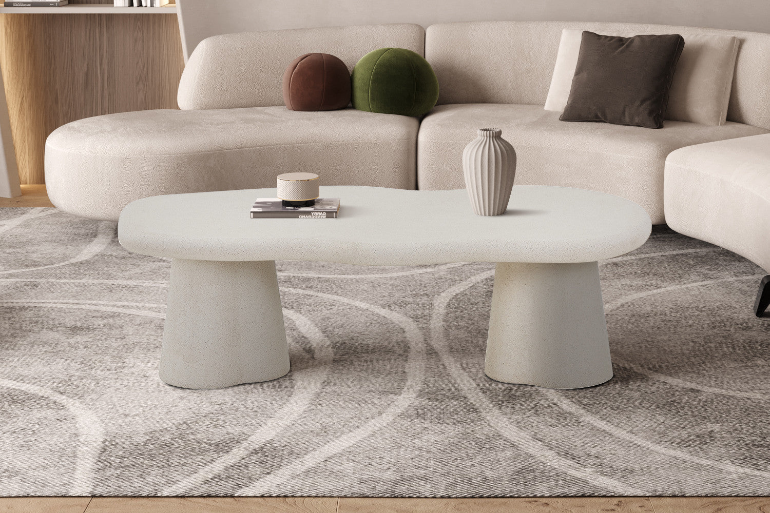 Table Basse 'Faro' 130 cm Organique Ciment