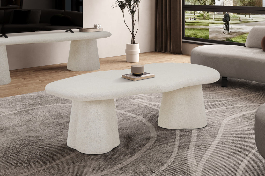 Table Basse 'Faro' 130 cm Organique Ciment