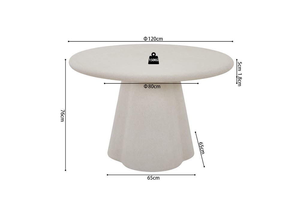 Table 'Faro' 120 cm Ronde Ciment