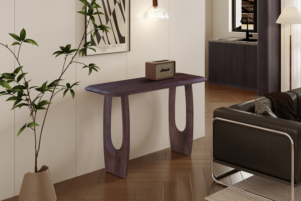 Console Braga Ovale danoise Bois de manguier Brun foncé