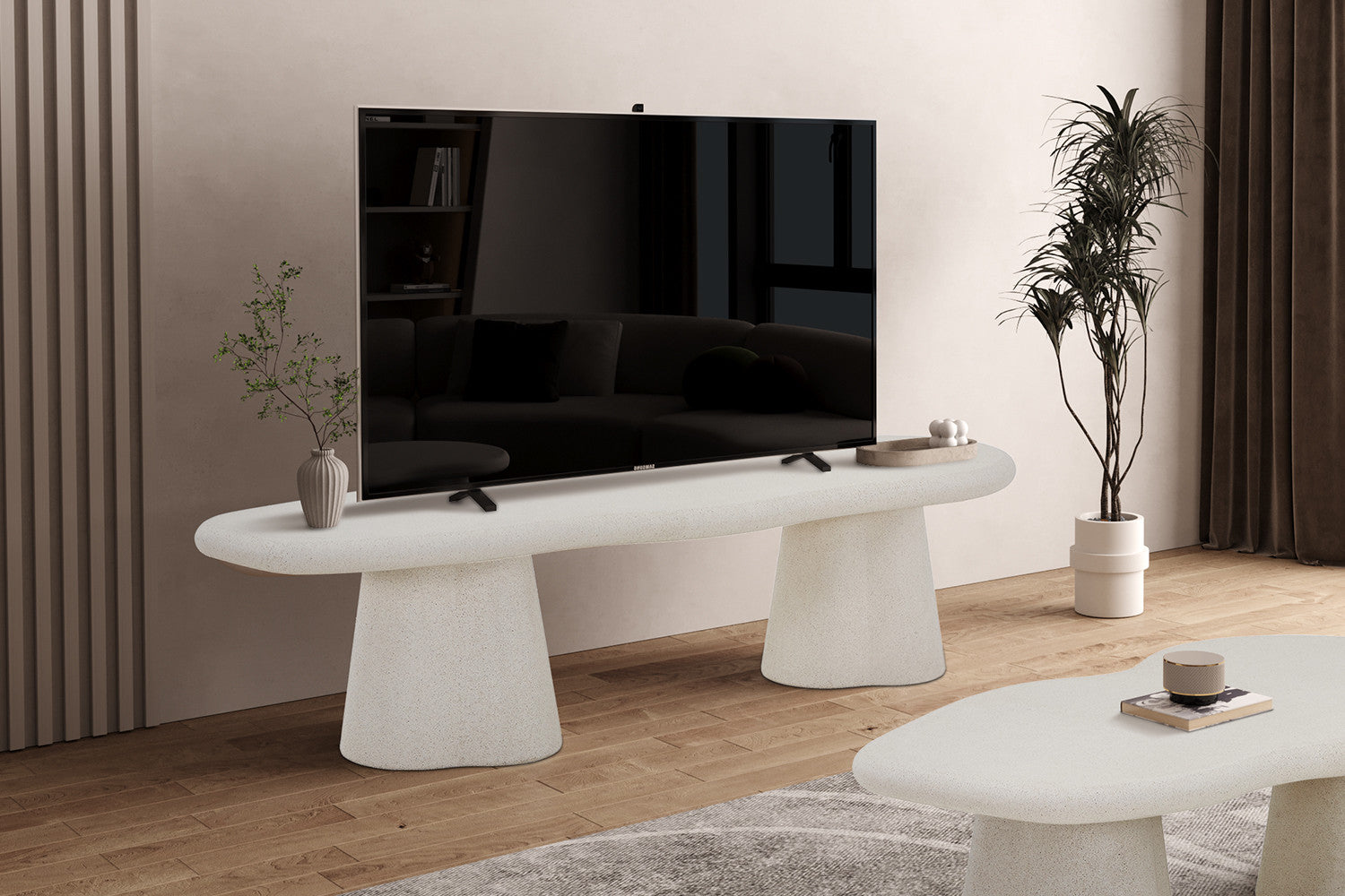 Meuble-tv 'Faro' 160 cm Organique Ciment