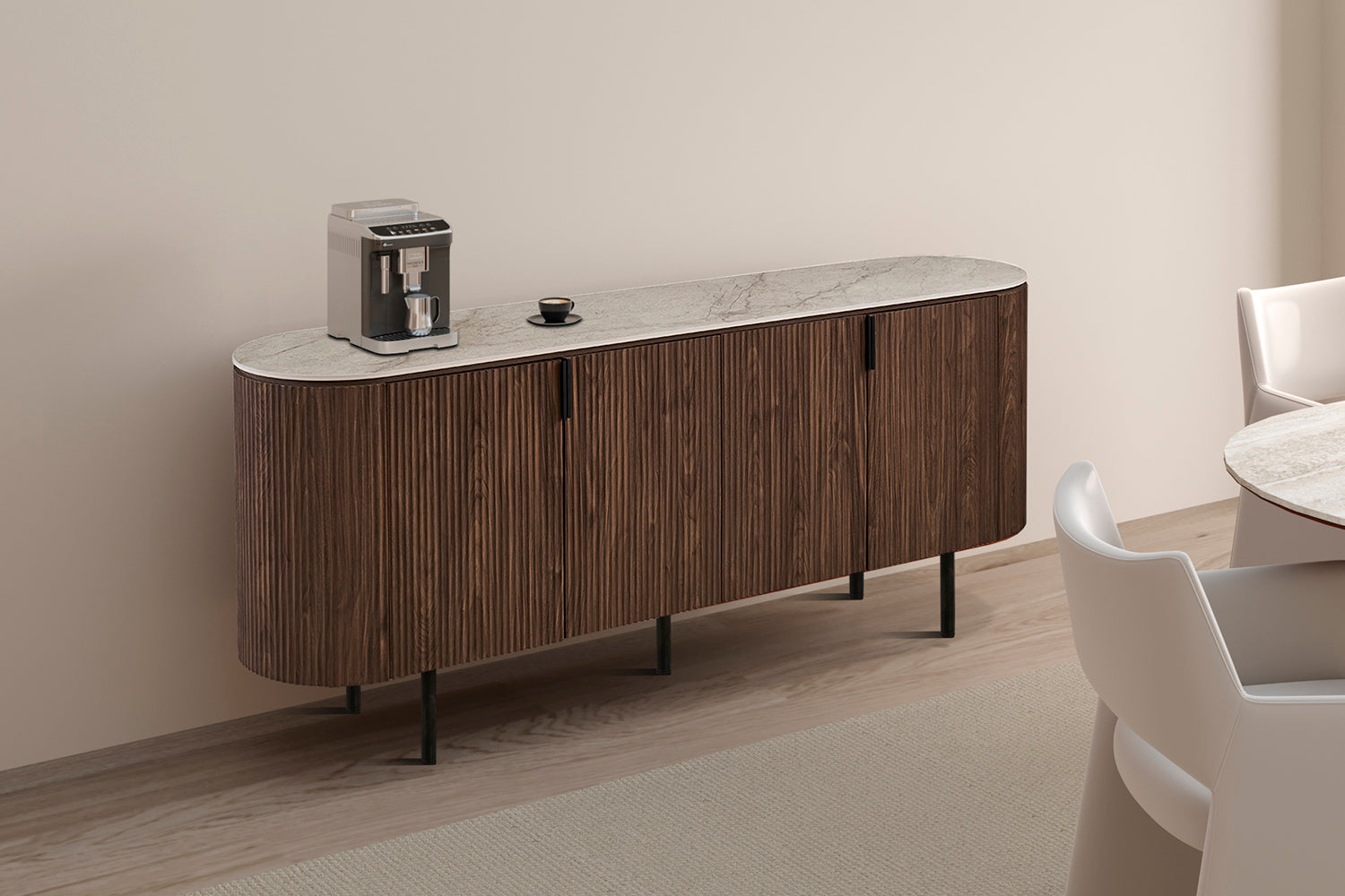 Bahut Vigo 200 cm Décor Chêne Foncé