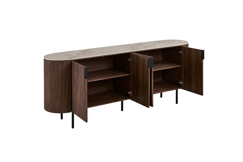 Bahut Vigo 200 cm Décor Chêne Foncé