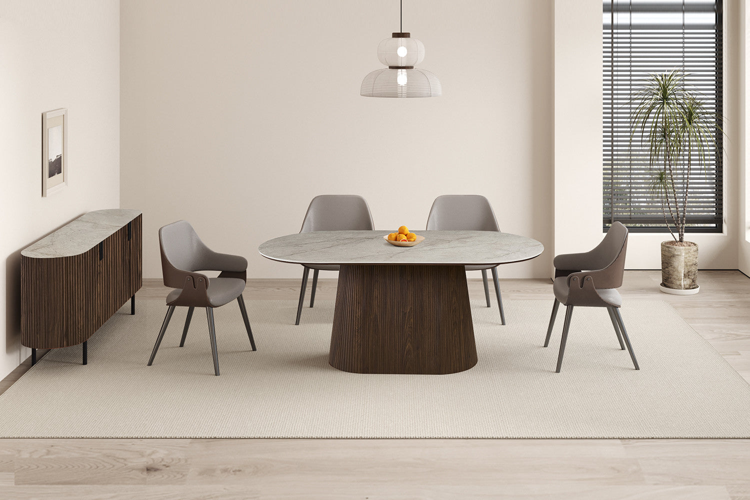 Bahut Vigo 200 cm Décor Chêne Foncé