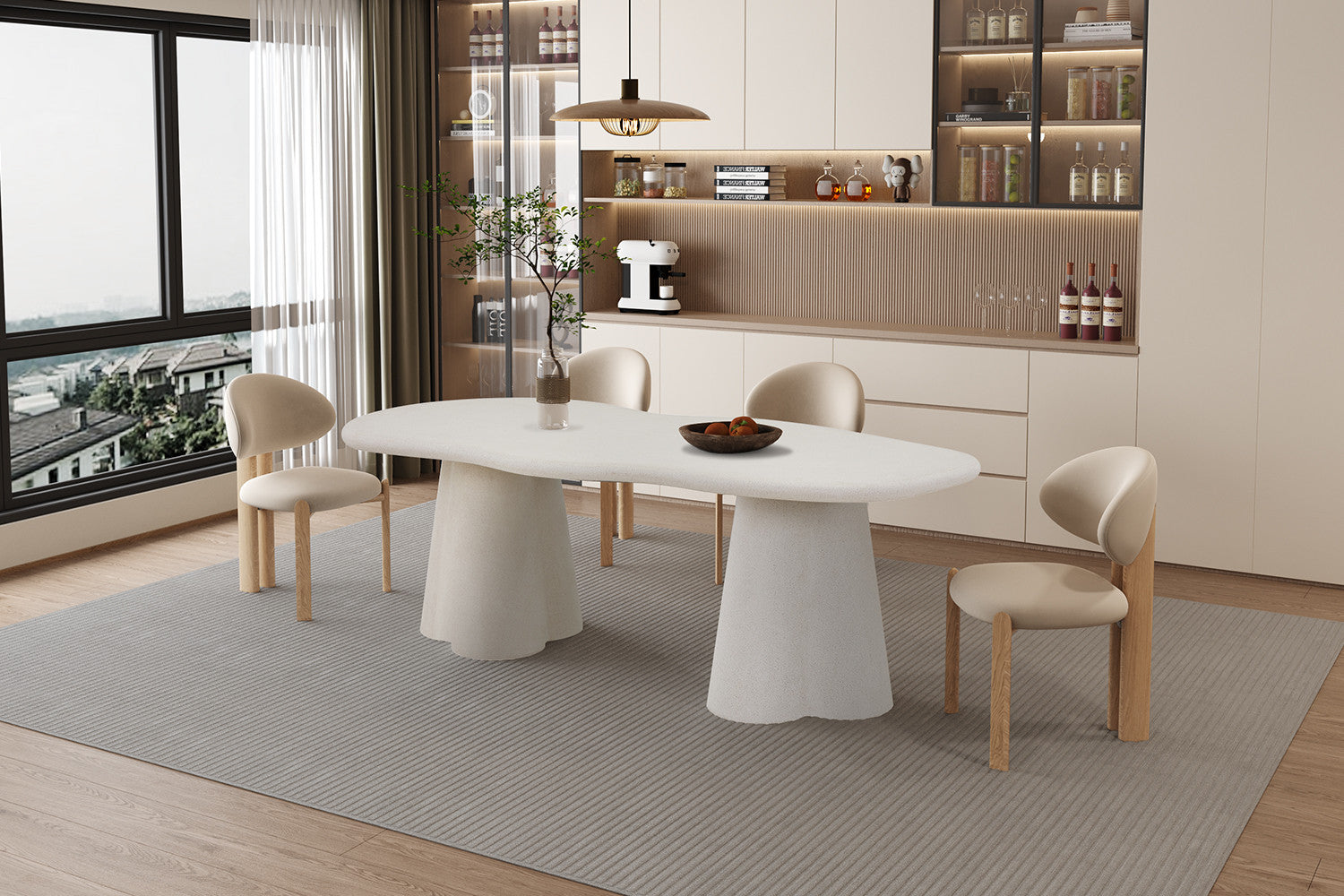 Table 'Faro' 220 cm Organique Ciment